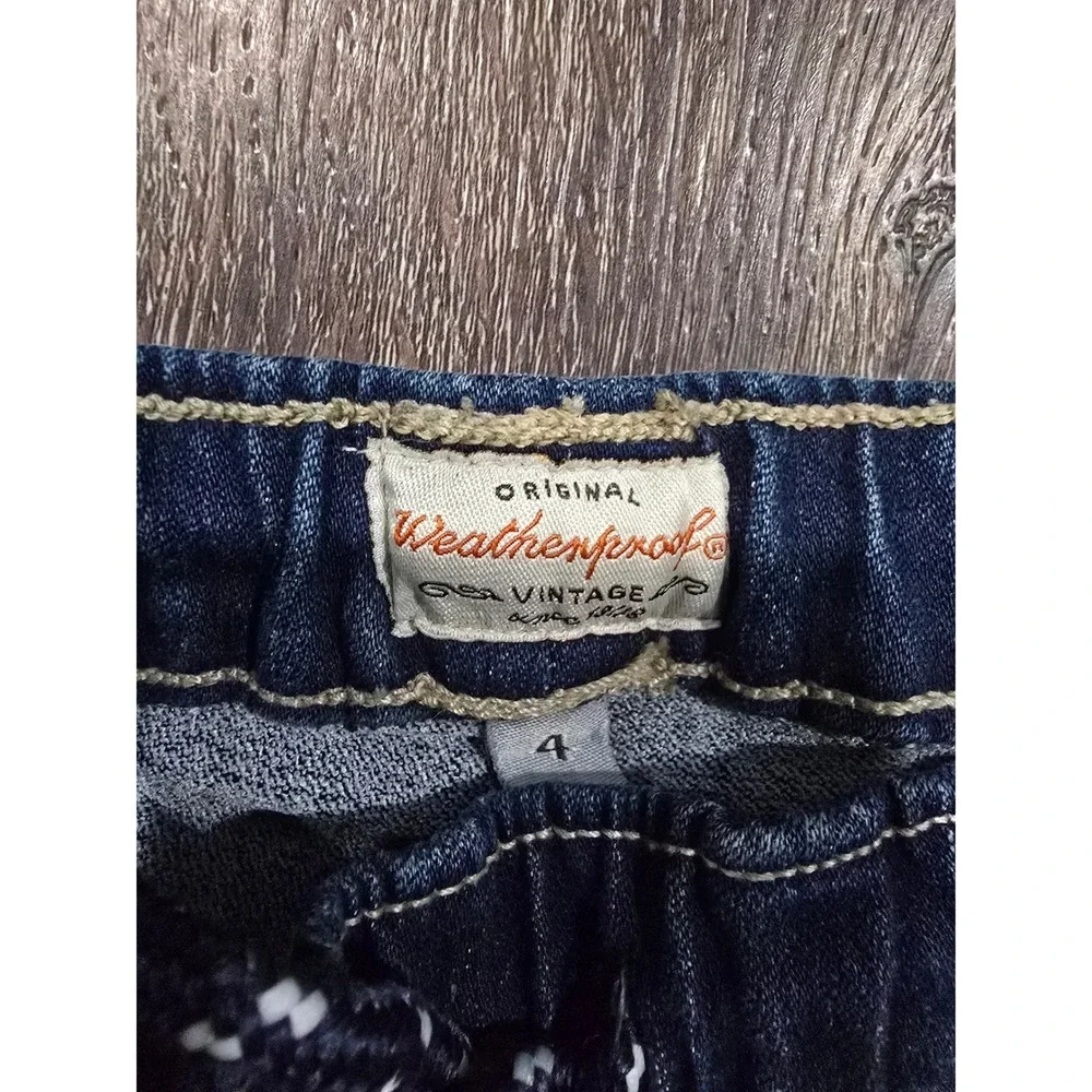Weatherproof Vintage Boys Dark Wash Denim Jeans Elastic Waist Size 4